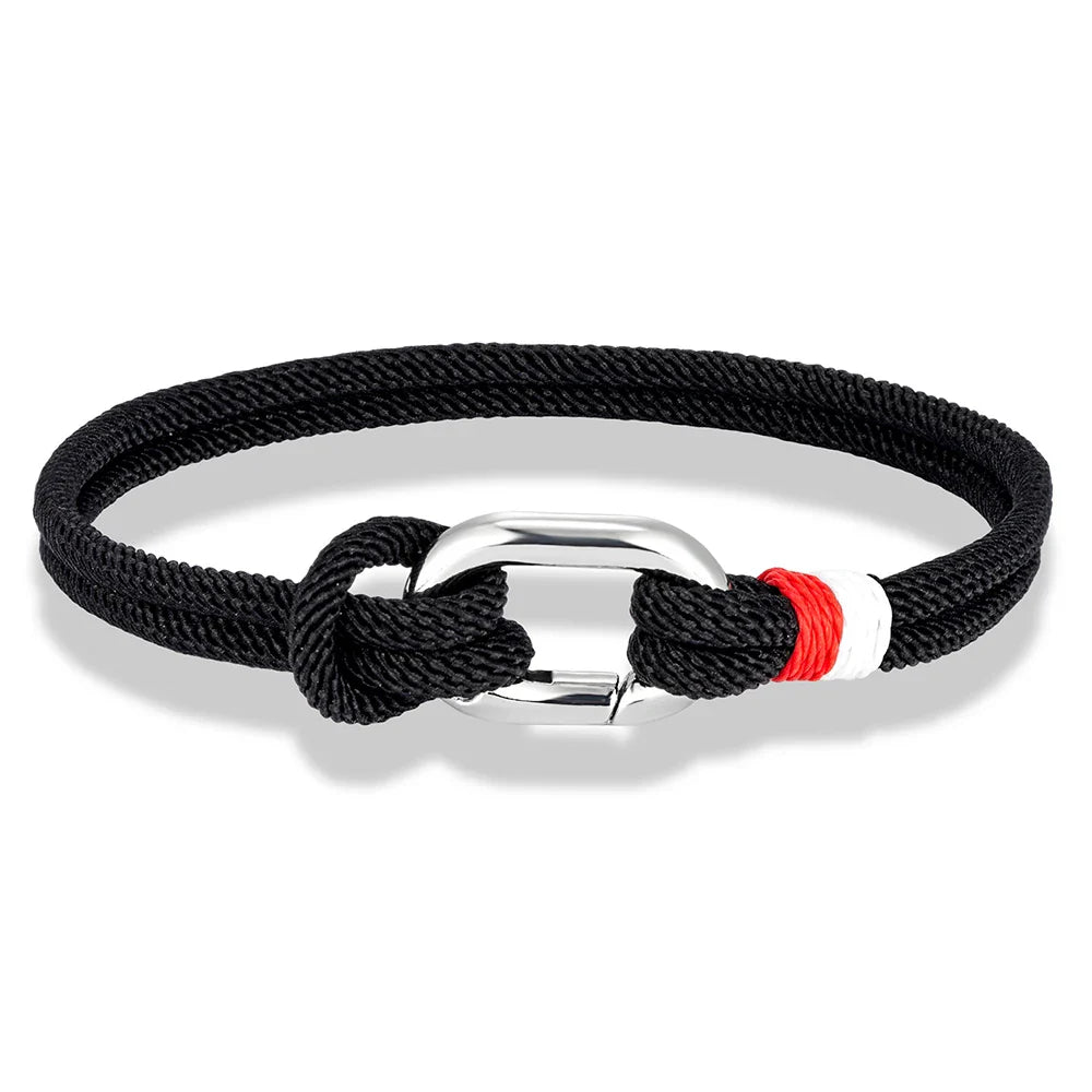 Pulsera náutica de cuerda trenzada con nudo para hombre o mujer 