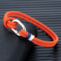 Pulsera náutica de cuerda trenzada con nudo para hombre o mujer naranja