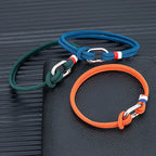 Pulsera náutica de cuerda trenzada con nudo para hombre o mujer naranja