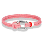 Pulsera náutica de cuerda trenzada con nudo para hombre rosa
