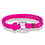 Pulsera náutica de cuerda trenzada con nudo para hombre o mujer rosa oscuro