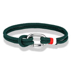 Pulsera náutica de cuerda trenzada con nudo para hombre o mujer verde