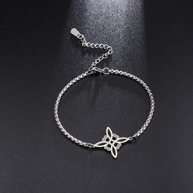 Pulsera Nudo de Bruja Plata