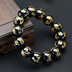 Pulsera Negra Gourmette Amuleto Budista
