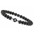 Pulsera negra inicial a