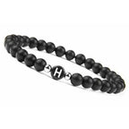 Pulsera negra inicial h