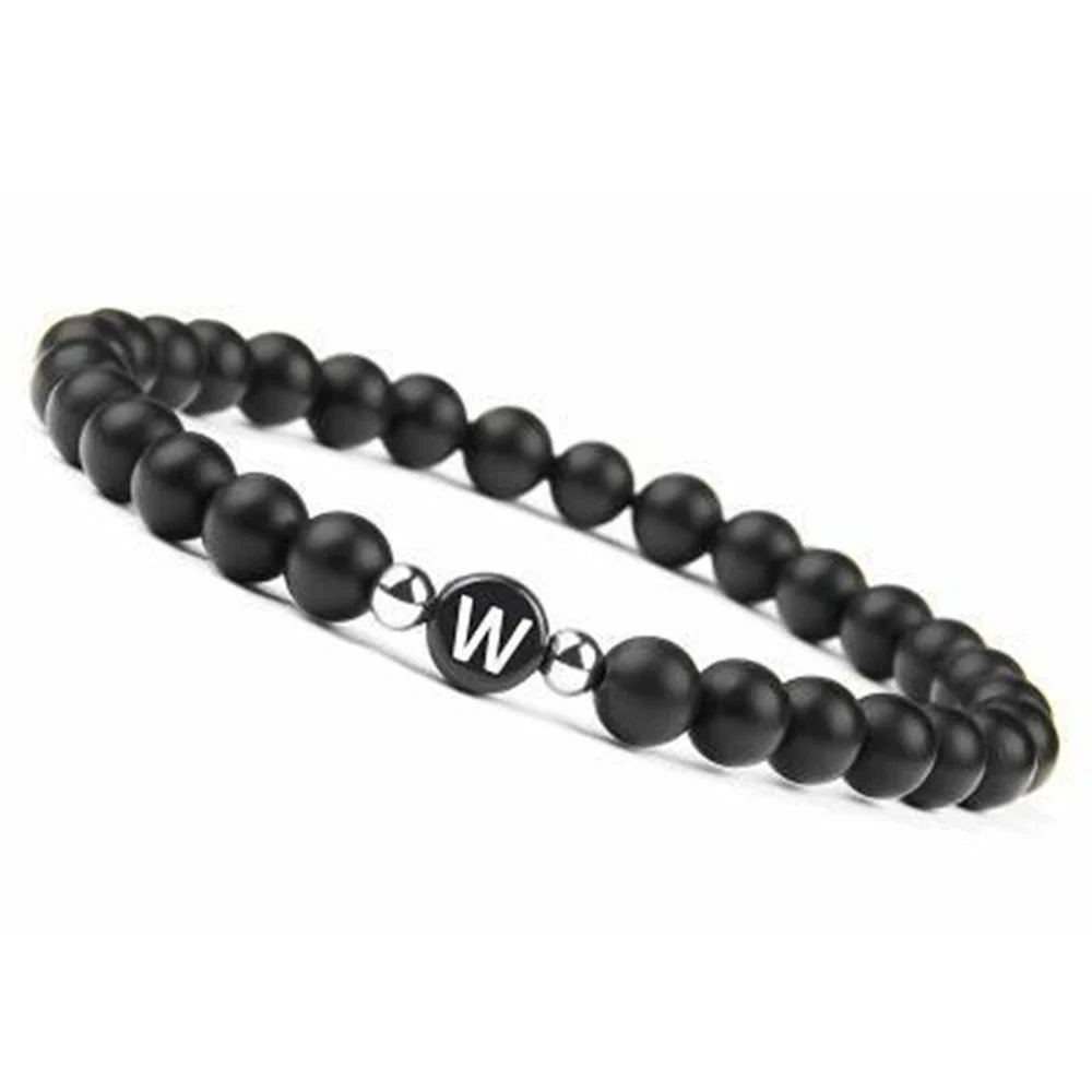Pulsera negra inicial w