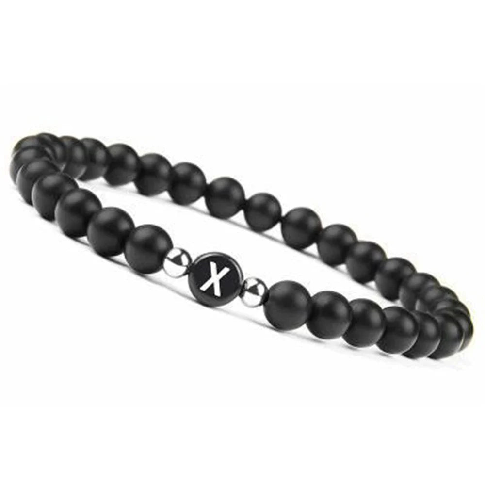 Pulsera negra inicial x