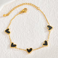 Pulsera muestrario de corazones negra