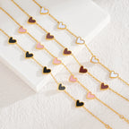Pulsera muestrario de corazones negra