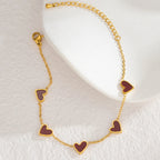Pulsera muestrario de corazones roja