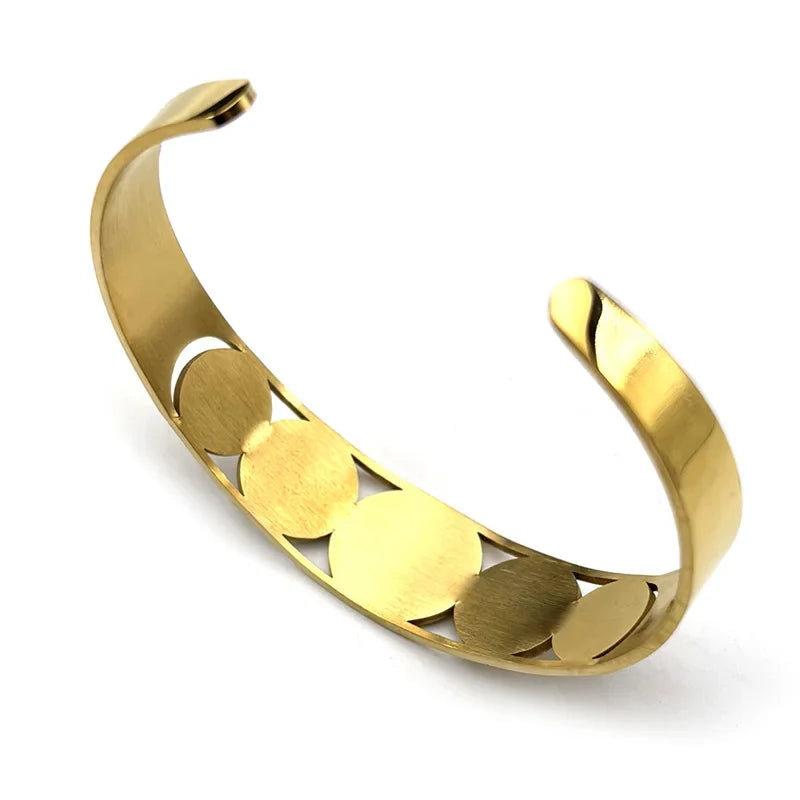 Pulsera abierta con letras en hebreo judío oro