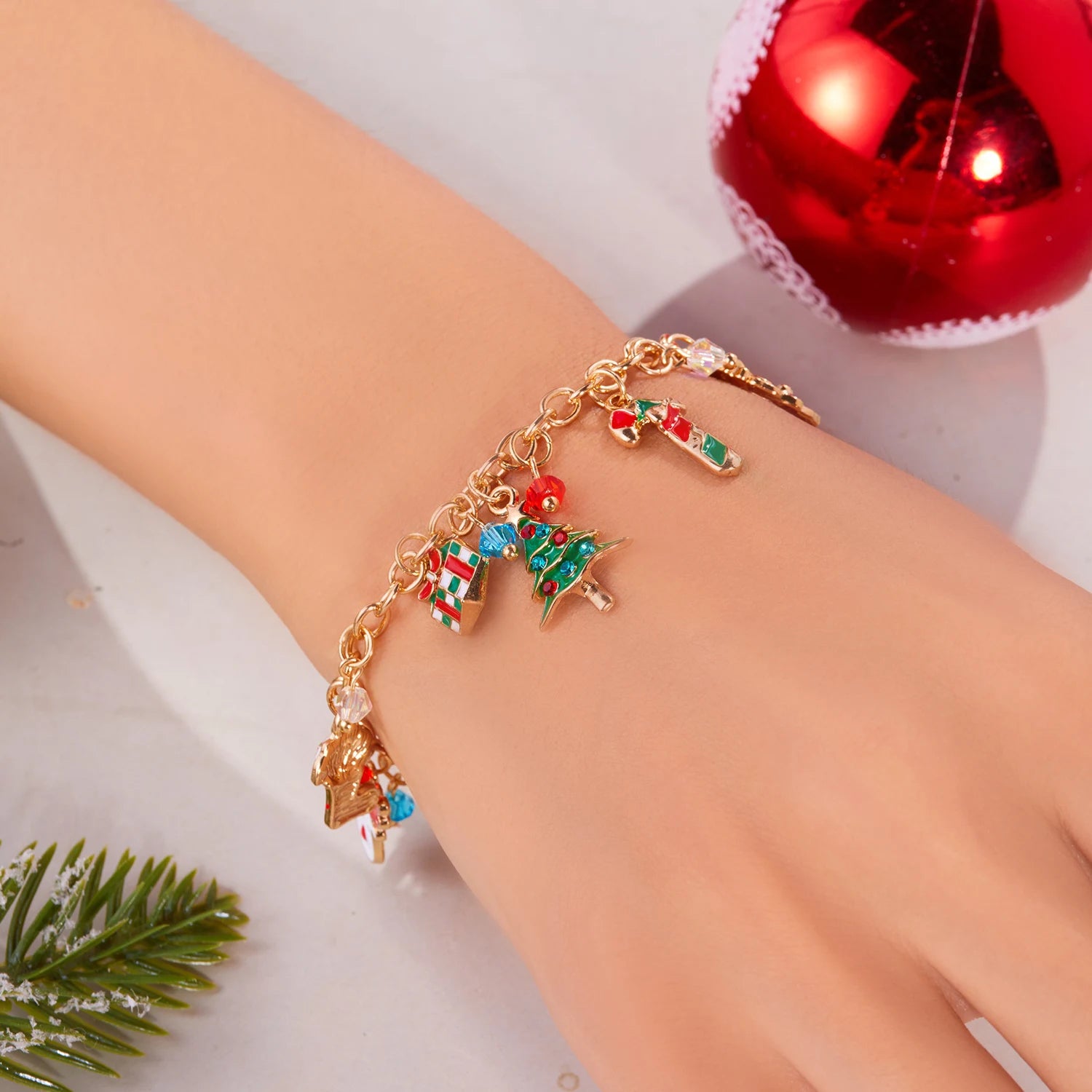 Pulsera Papá Noel Abetos Muñeco de Nieve oro 1