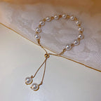 Pulsera de perlas estilo contemporáneo blanco