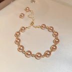 Pulsera de perlas estilo contemporáneo beige
