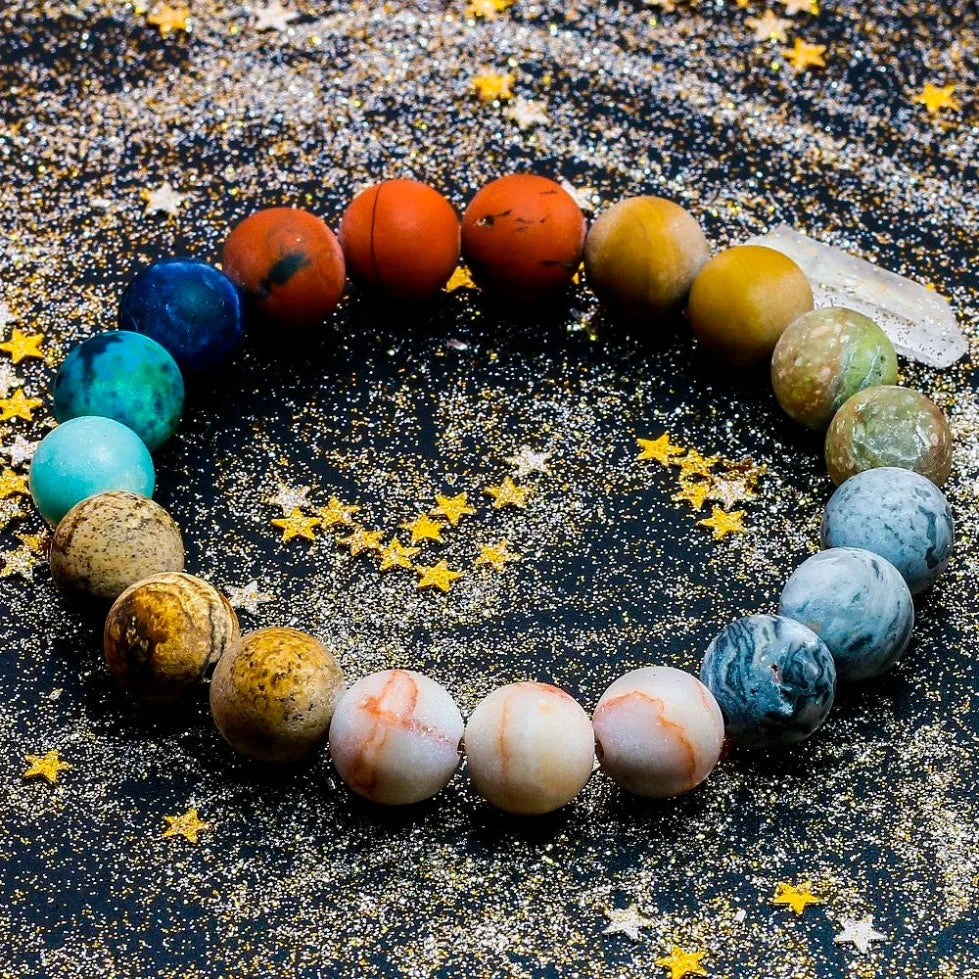 Pulsera de Perlas Planetas Sistema Solar 7 Chakras