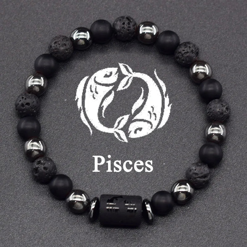 Pulsera de Perlas Signo del Zodiaco 12 Constelaciones piscis