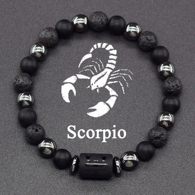 Pulsera de Perlas Signo del Zodiaco 12 Constelaciones escorpión