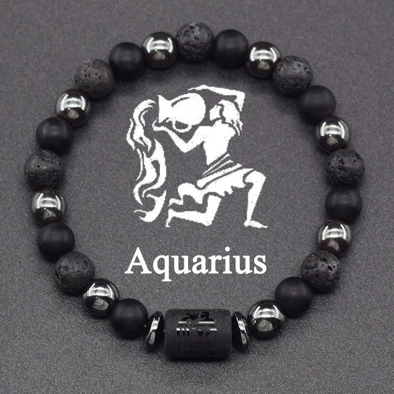 Pulsera de Perlas Signo del Zodiaco 12 Constelaciones acuario
