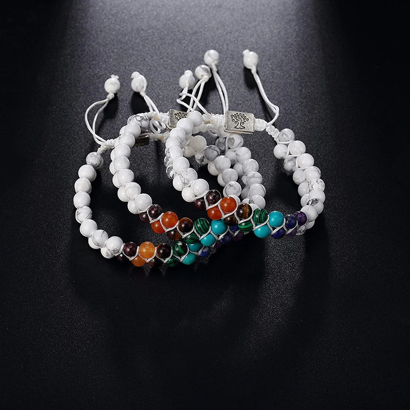Pulsera Piedra 7 Chakras Blanca