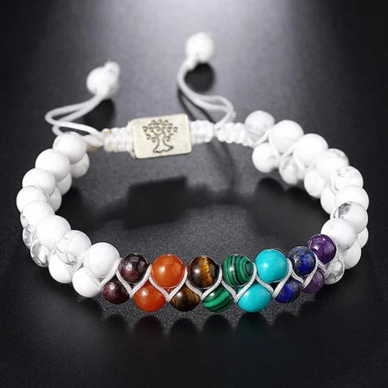 Pulsera Piedra 7 Chakras Blanca