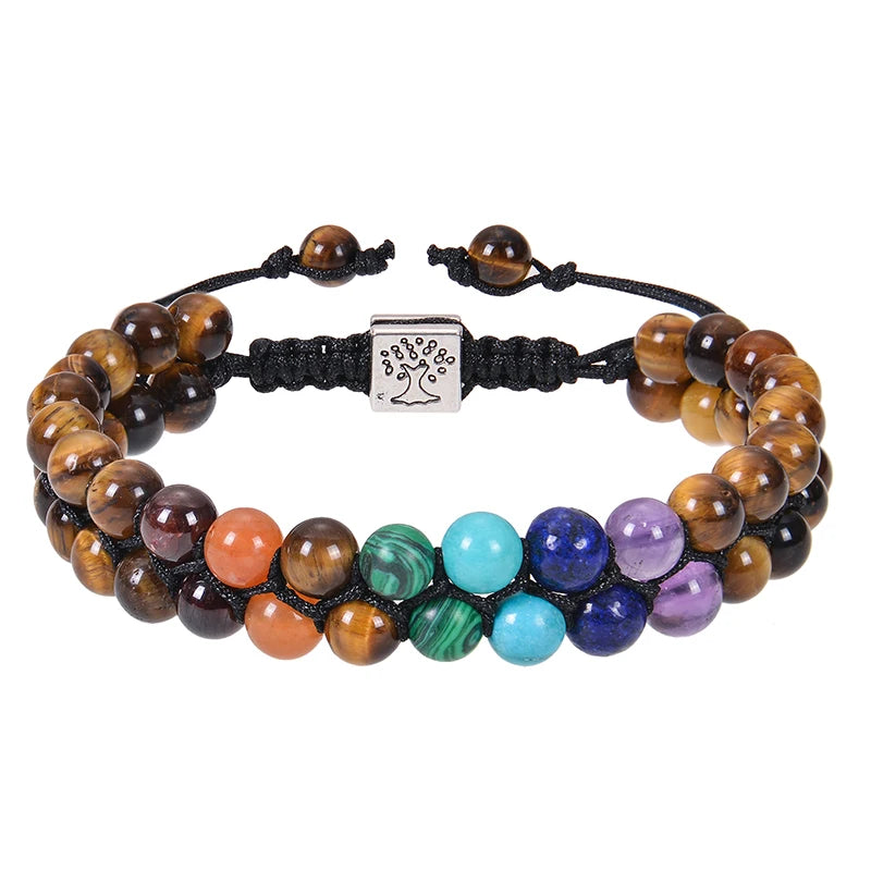 Pulsera Piedra 7 Chakras Ojo de Tigre