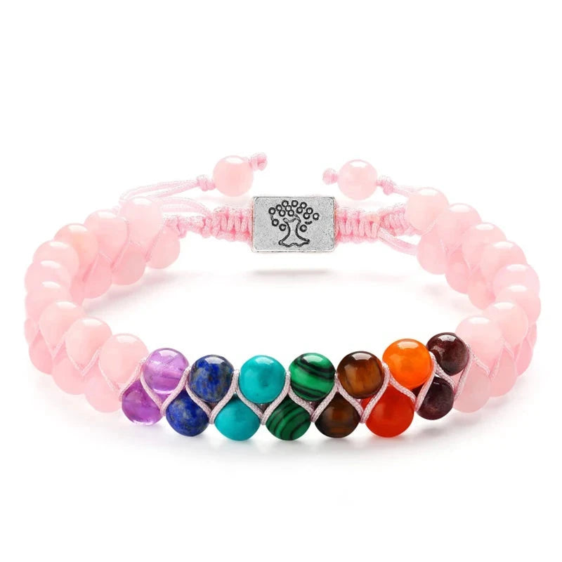 Pulsera Piedra 7 Chakras Rosa