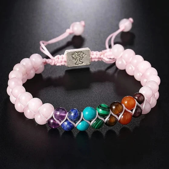 Pulsera Piedra 7 Chakras Rosa