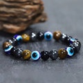 Pulsera de la suerte de piedras naturales con ojo azul 