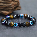 Pulsera de la suerte de piedras naturales con ojo azul 
