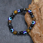 Pulsera de la suerte de piedras naturales y ojo azul