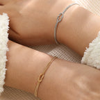 Pulsera para Pareja Nudo Entretejido Oro y Plata (Juego de 2 Pulseras)