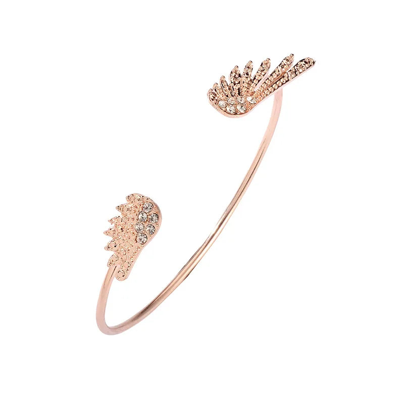 Pulsera para mujer alas de ángel oro rosa