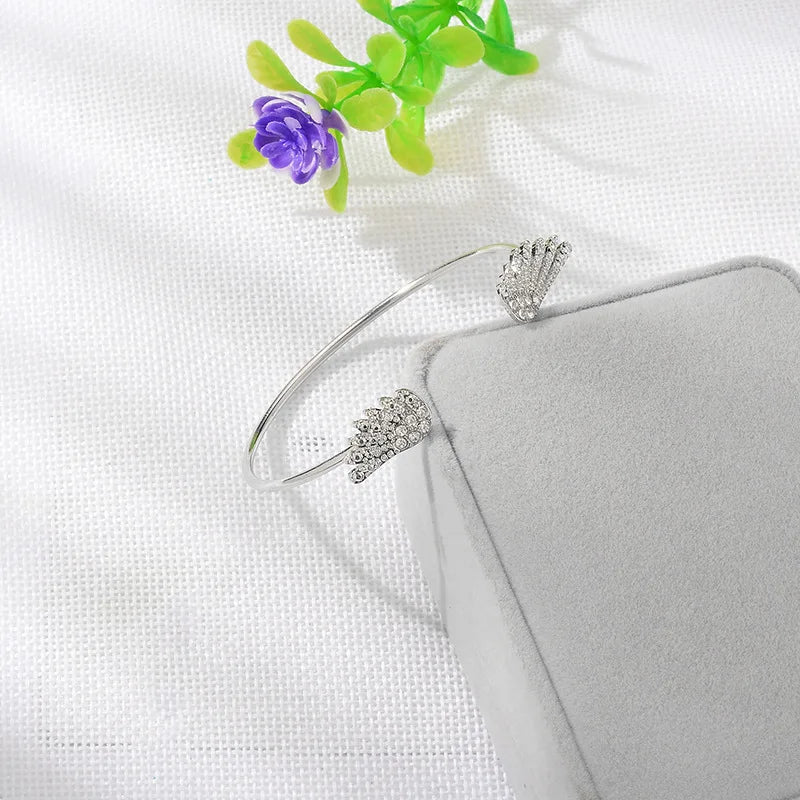 Pulsera para mujer alas de ángel plata