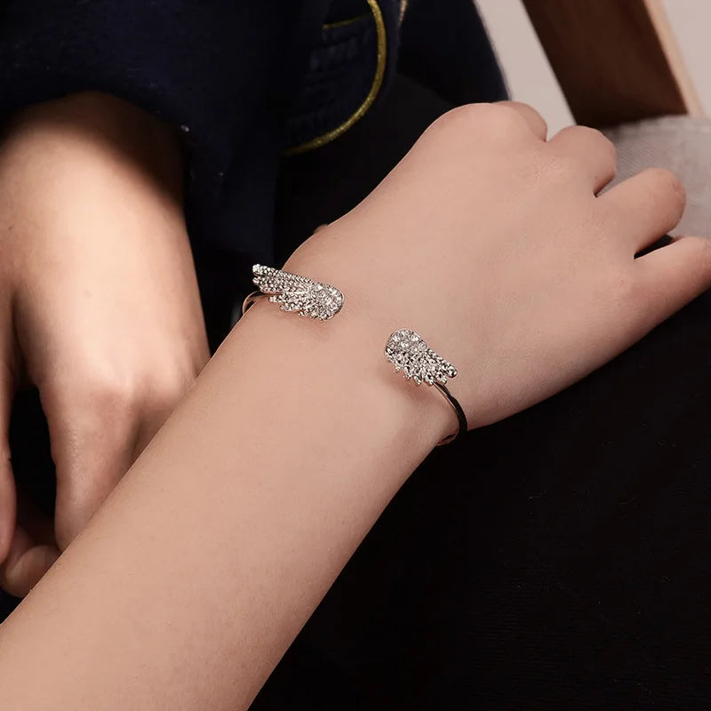 Pulsera para mujer alas de ángel plata