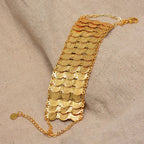 Pulsera para mujer árabe musulmana islámica de oro triple