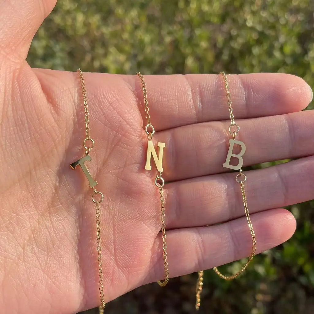 Pulsera Personalizada para Mujer con Inicial Oro t