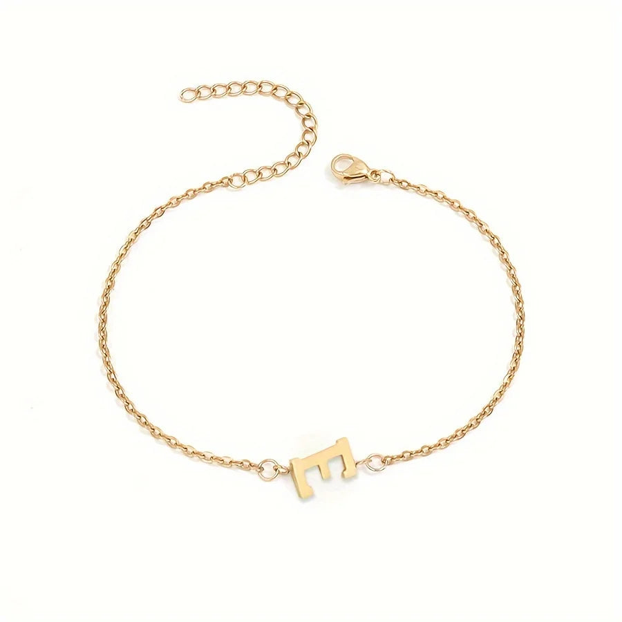 Pulsera Personalizada para Mujer con Inicial Oro e