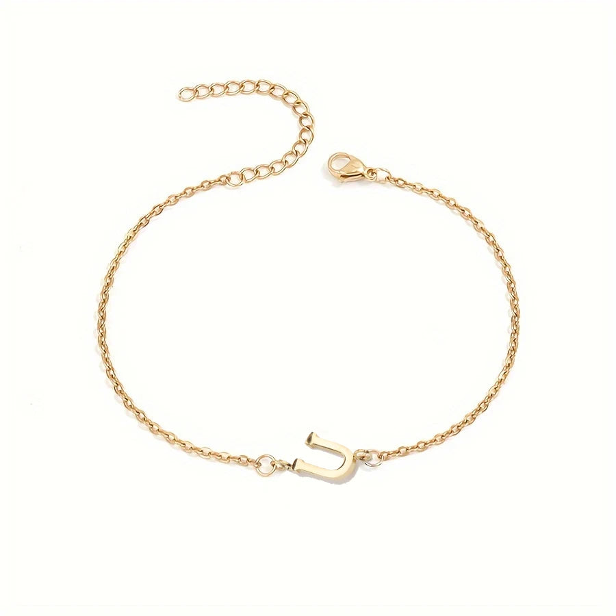 Pulsera Personalizada para Mujer con Inicial Oro u