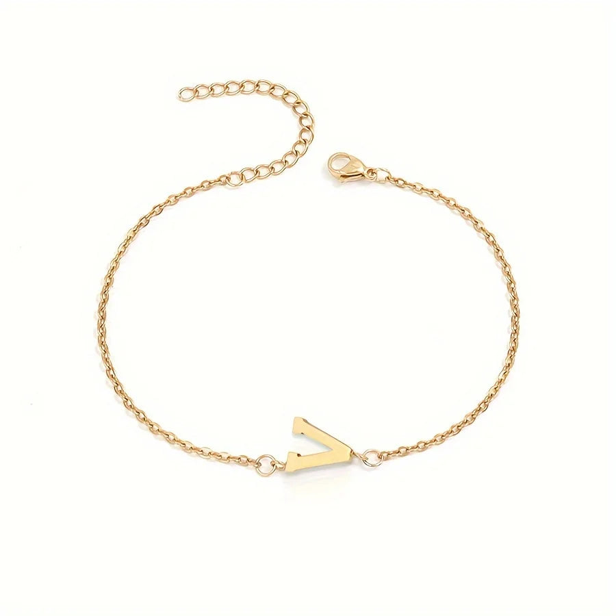 Pulsera Personalizada para Mujer con Inicial Oro v