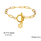Pulsera para mujer con colgante de la <span data-glossary-id="étoile de David">estrella de David</span> símbolo judío oro