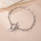 Pulsera para mujer con colgante de la <span data-glossary-id="étoile de David">estrella de David</span> símbolo judío plata