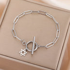 Pulsera para mujer con colgante de la <span data-glossary-id="étoile de David">estrella de David</span> símbolo judío plata