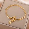 Pulsera para mujer con colgante de la <span data-glossary-id="étoile de David">estrella de David</span> símbolo judío oro