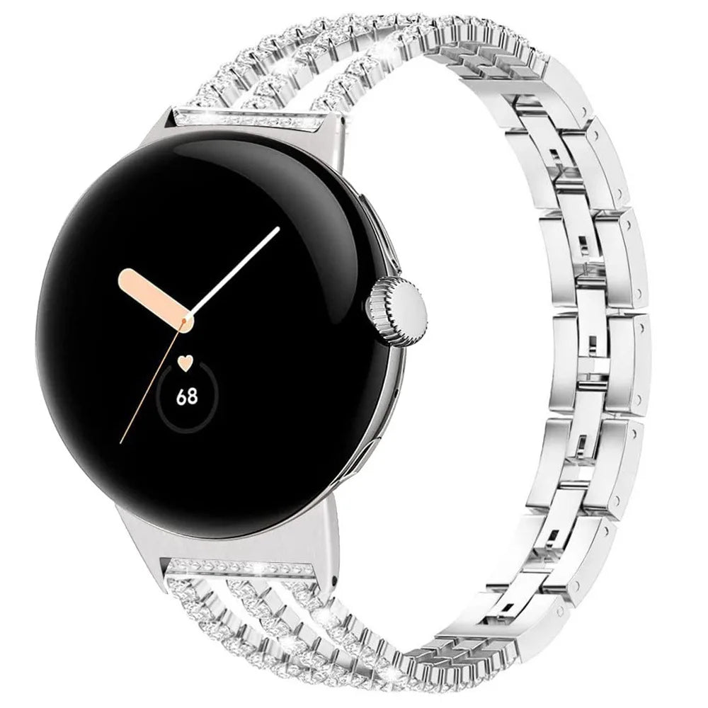 Pulsera para mujer Google Pixel Watch 1, 2, 3, 4 41mm 45mm plateada