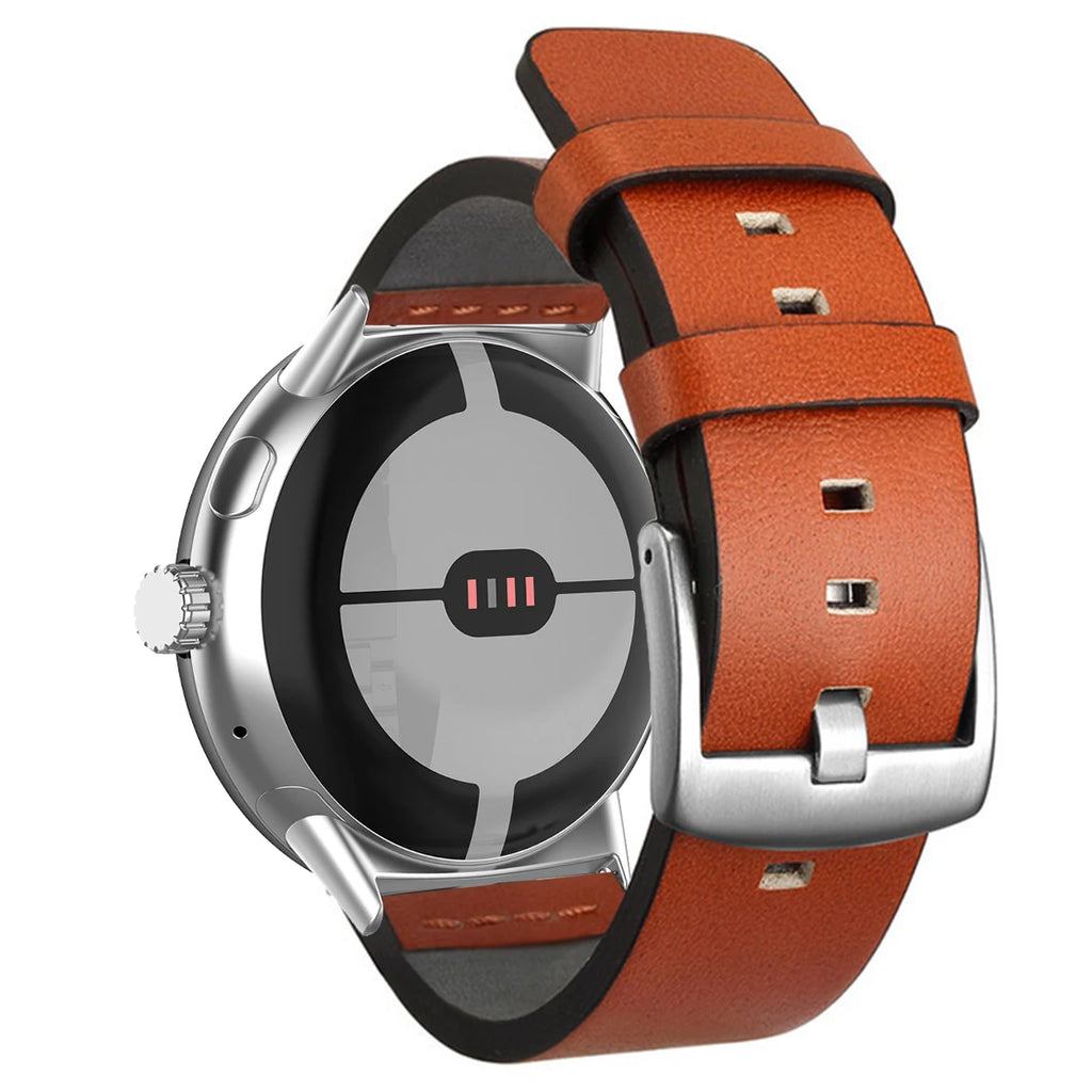 Correa para Google Pixel Watch en cuero naranja 1, 2, 3, 41mm 45mm