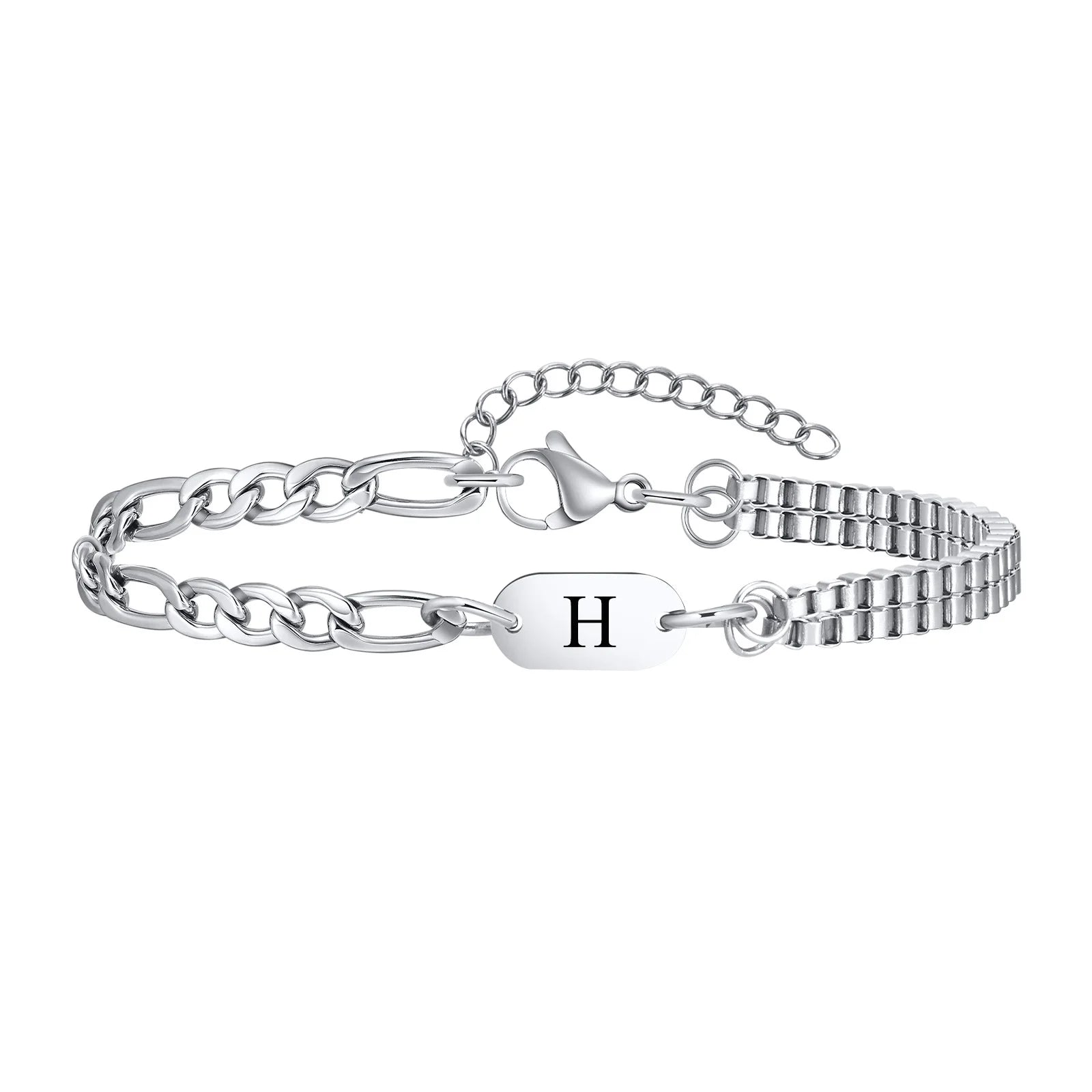Pulsera para hombre con inicial h