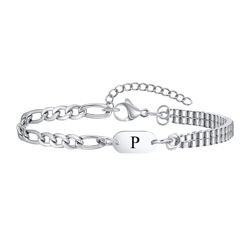 Pulsera para hombre con inicial p