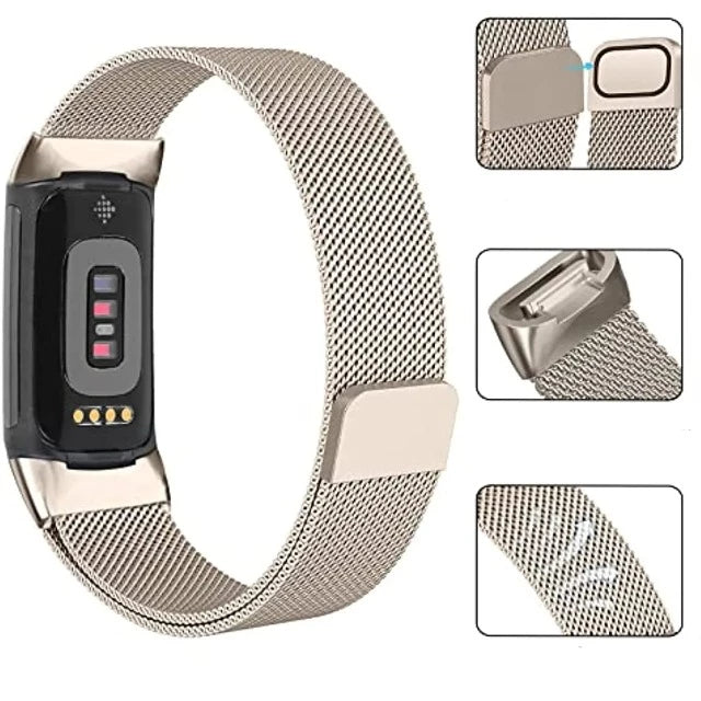 Pulsera para Reloj Fitbit Charge 3 Charge 4 Charge 5 plata