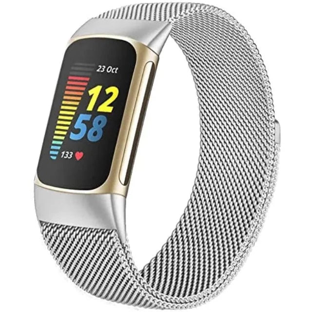 Pulsera para Reloj Fitbit Charge 3 Charge 4 Charge 5 plata